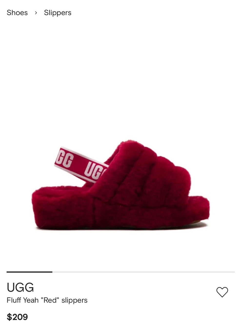 UGG Kids Fluff Yeah Slide Slippers in Red